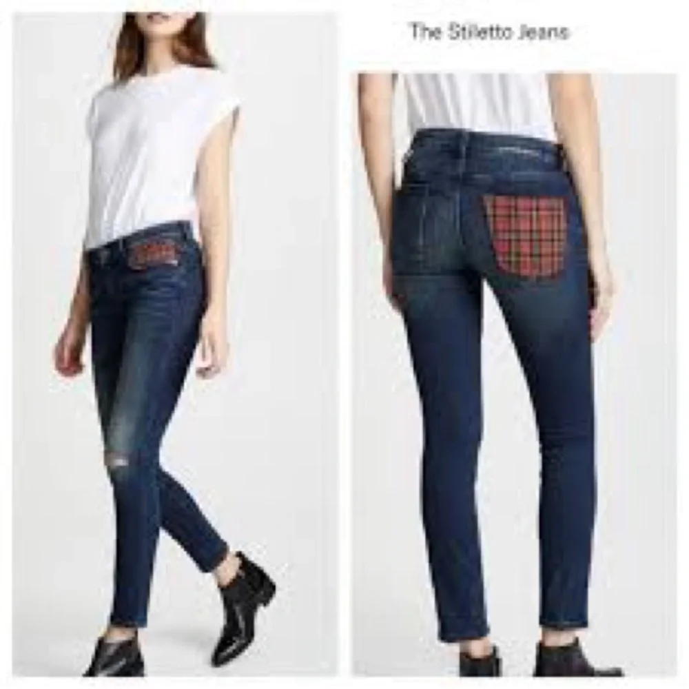 Current/Elliott the Stiletto in Ervin skinny plaid packets jeans size 12